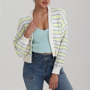 Anthropologie x 525 America Crochet Striped Sweater Small